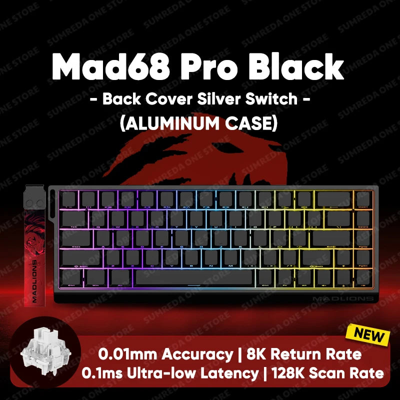 Madlions Mad 60He Mad 68He 68Pro Wired Mechanical Keyboard Gaming Magnetic Switch RT 0.01Mm 8K Polling Rate RGB Hotswap Keyboard