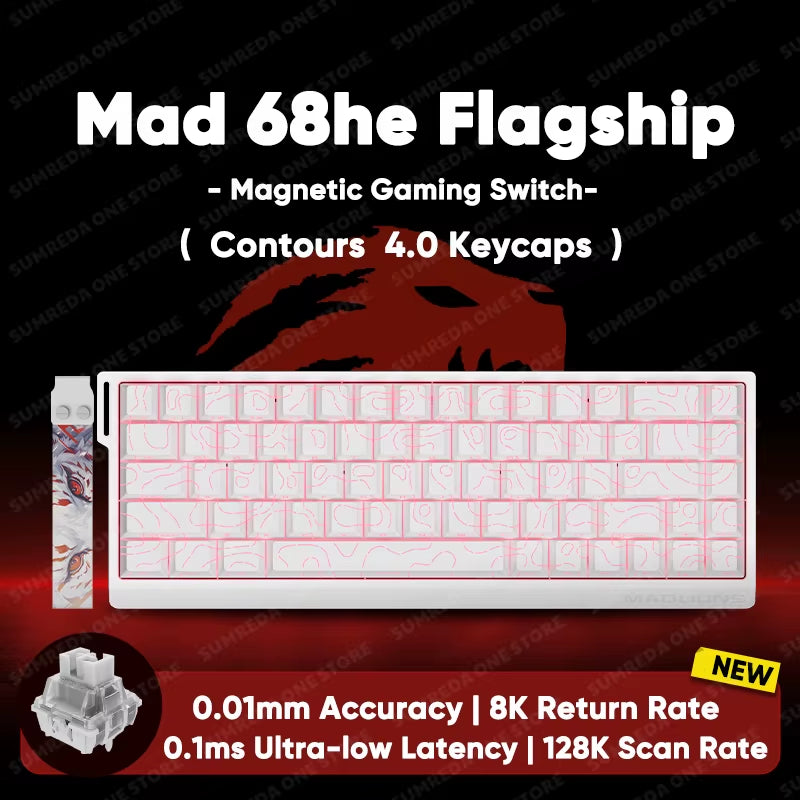 Madlions Mad 60He Mad 68He 68Pro Wired Mechanical Keyboard Gaming Magnetic Switch RT 0.01Mm 8K Polling Rate RGB Hotswap Keyboard