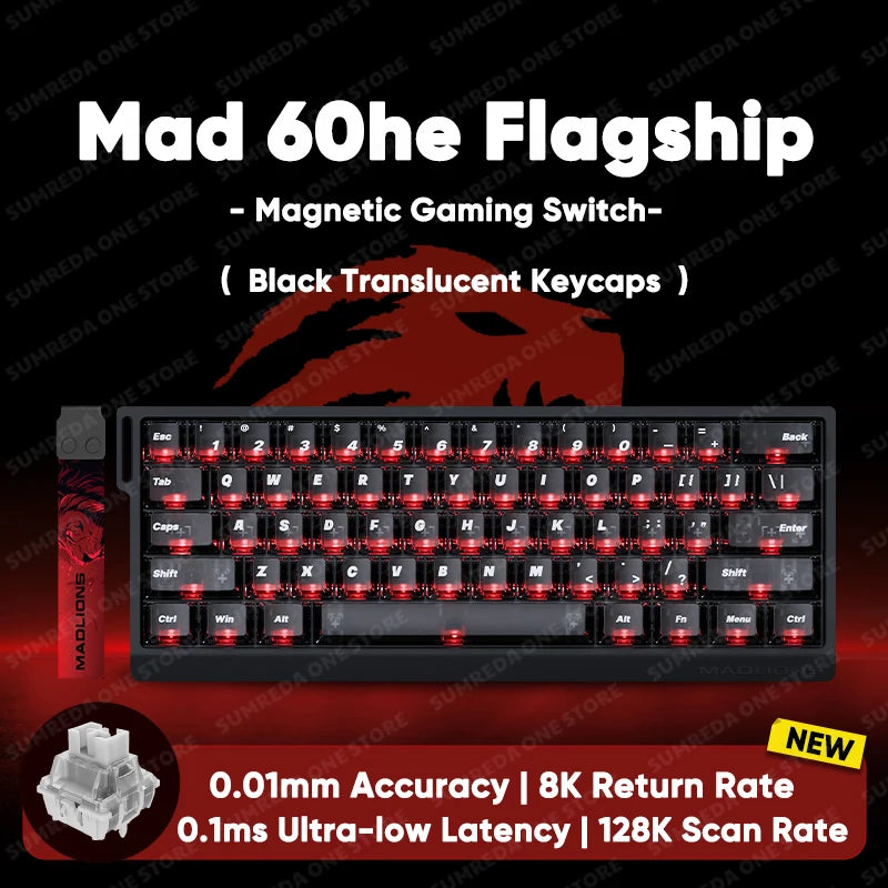 Madlions Mad 60He Mad 68He 68Pro Wired Mechanical Keyboard Gaming Magnetic Switch RT 0.01Mm 8K Polling Rate RGB Hotswap Keyboard