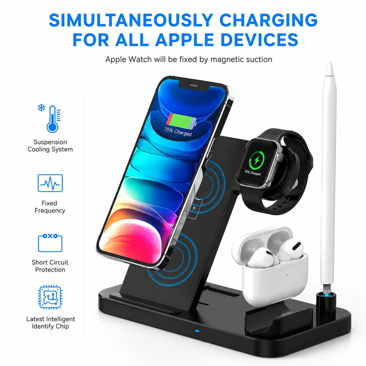 4 in 1 Wireless Charger Charging Station Stand