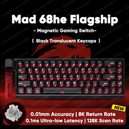 Madlions Mad 60He Mad 68He 68Pro Wired Mechanical Keyboard Gaming Magnetic Switch RT 0.01Mm 8K Polling Rate RGB Hotswap Keyboard