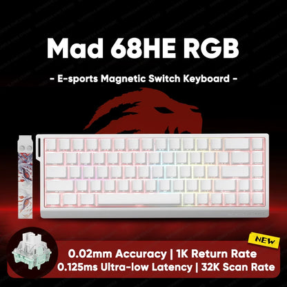 Madlions Mad 60He Mad 68He 68Pro Wired Mechanical Keyboard Gaming Magnetic Switch RT 0.01Mm 8K Polling Rate RGB Hotswap Keyboard